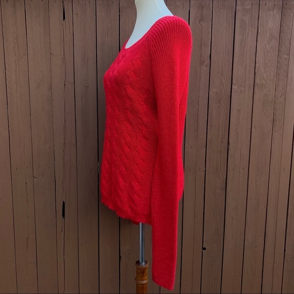 Liz Claiborne | NWT Size Medium Cabernet Red Sparkle Sweater - Picture 10 of 11